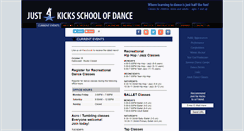 Desktop Screenshot of justforkicksschoolofdance.com